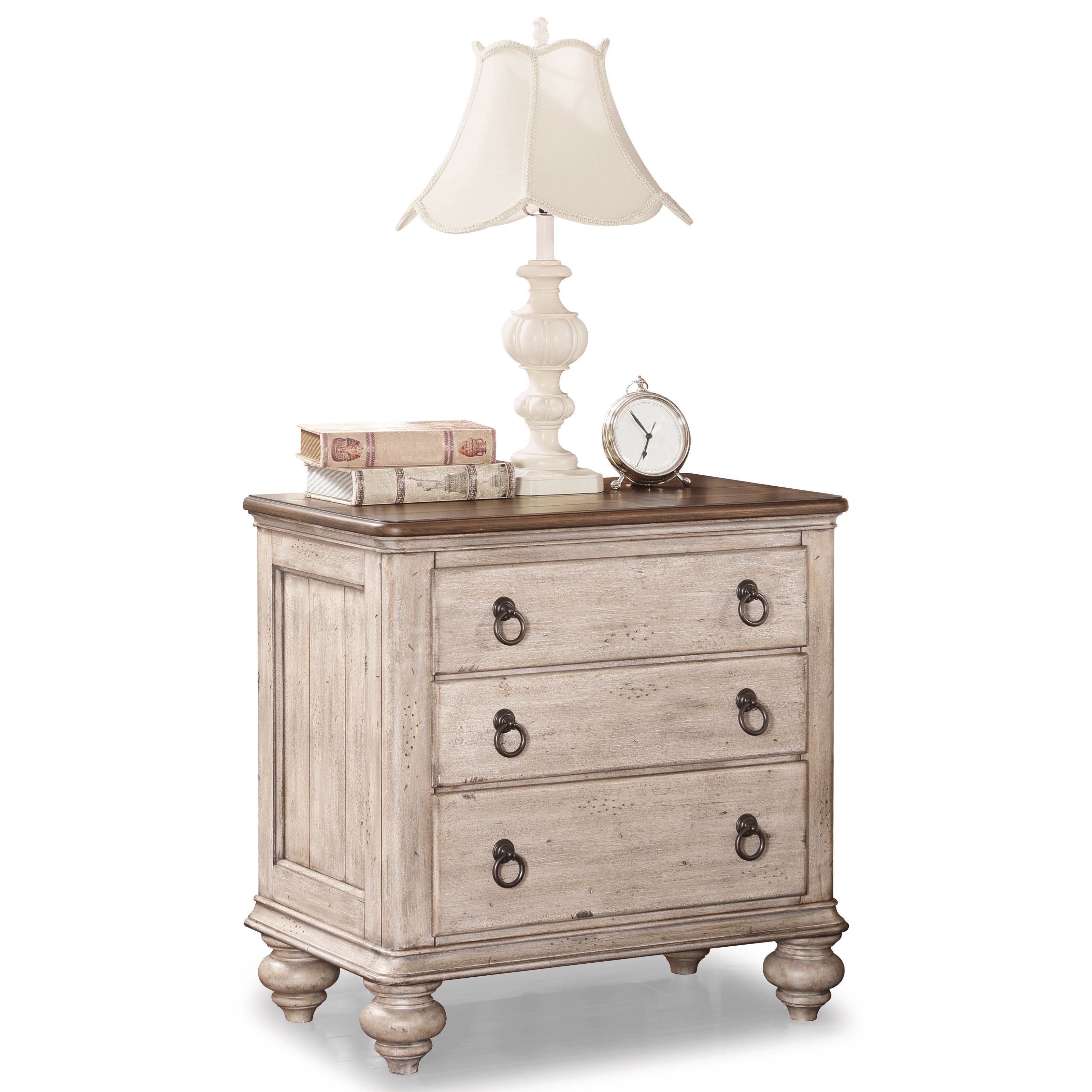 Flexsteel Wynwood Collection Plymouth Relaxed Vintage Nightstand with